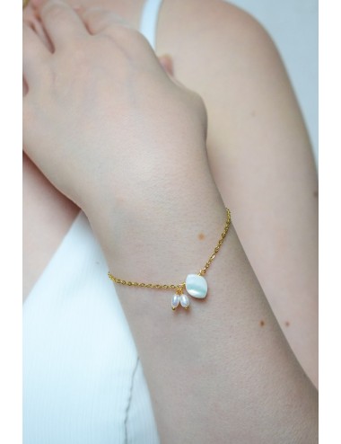 Bracelet de mariée Noa avec un palet de nacre