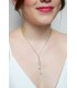 collier de mariage chaine fine avec pendants de perles gouttes