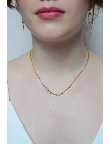 Collier de mariage Louisiane avec chaine en acier inoxydable brillante