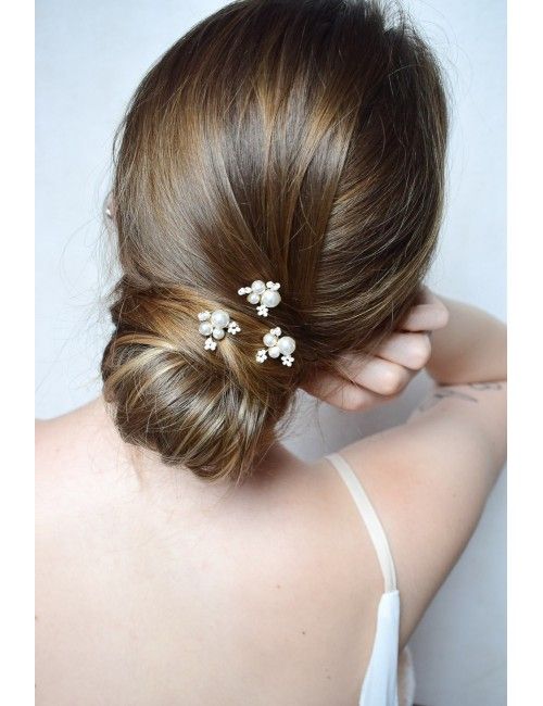 3 pics à cheveux Givre pour le chignon de la mariée