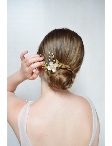 Pics à cheveux pour le chignon de la mariée, pic fleur Tessa.