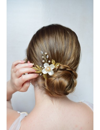 Pics à cheveux pour le chignon de la mariée, pic fleur Tessa.