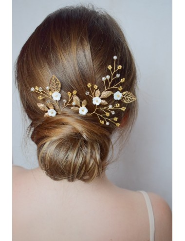 Duo de pics à cheveux pour le chignon de la mariée façon branchages.