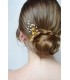 peigne à cheveux pour la mariée Achka avec des perles en petites branches et une grande feuille dorée