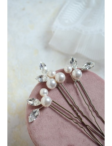 Pics à perles et strass pour le chignon de mariée