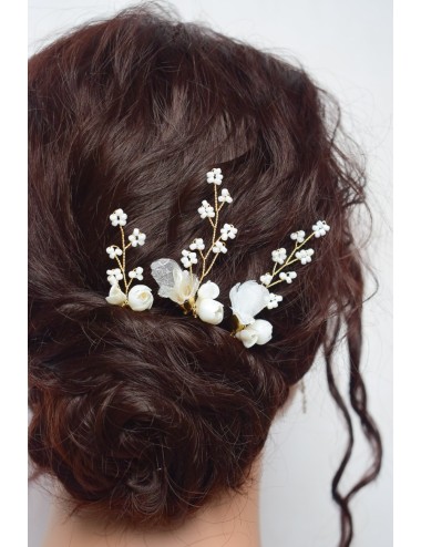 Trio de pics à cheveux pour le chignon de la mariée