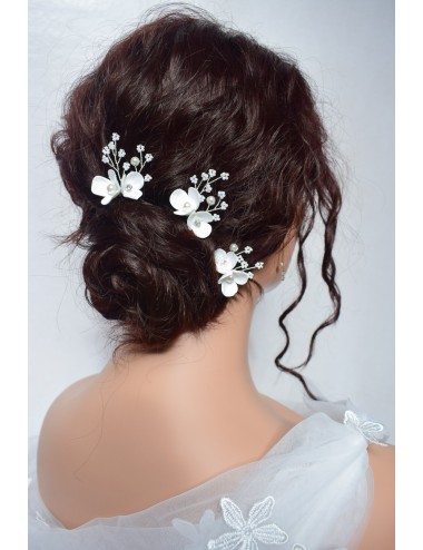 3 pics à cheveux Givre pour le chignon de la mariée