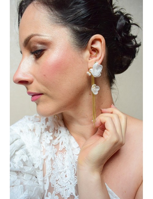 Boucles d'oreilles Nymphéa pour la mariée romantique chic