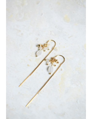 Boucles d'oreilles pour la mariée, toute en transparence.