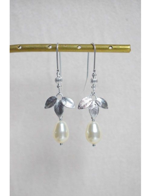 Boucles d'oreilles de mariée bohème dorées avec feuilles, Zen