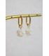 boucles d'oreilles de mariage créoles ovales Toscane avec des perles