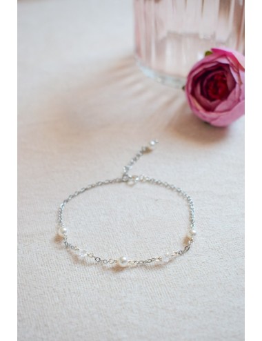 Bracelet de mariée Pure en chainette et cristal très fin.