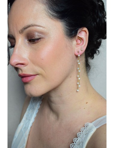 Boucles d'oreilles de mariage Noémie pour la mariée audacieuse